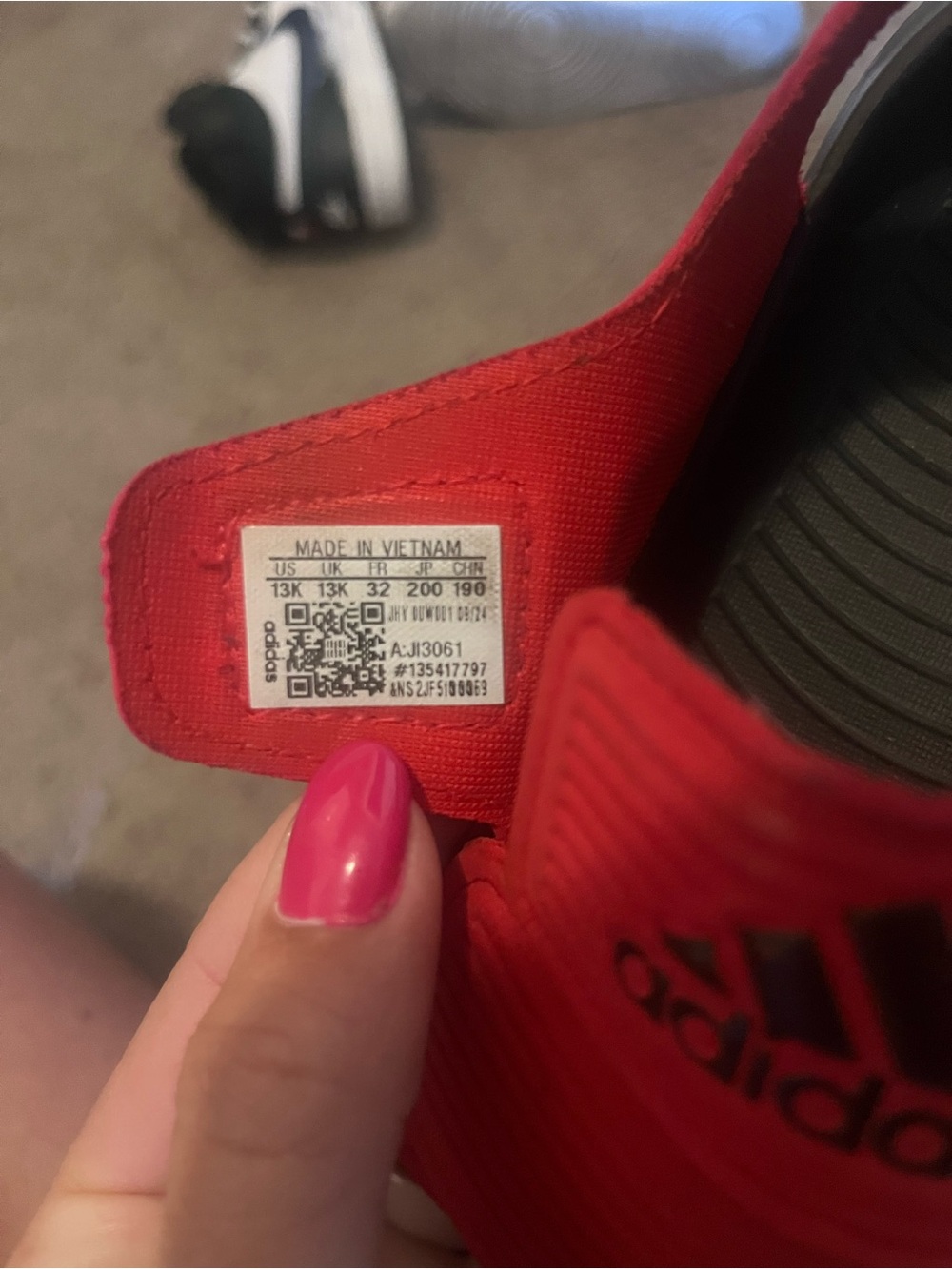 adidas Kids Red Slip-On Athletic Sneaker